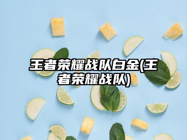 王者荣耀战队白金(王者荣耀战队)