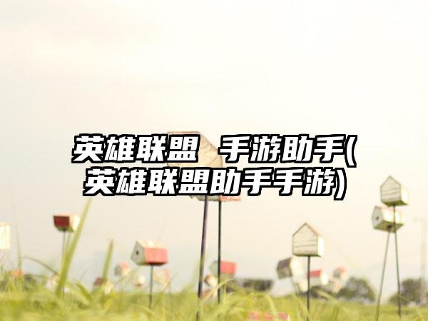 英雄联盟 手游助手(英雄联盟助手手游)