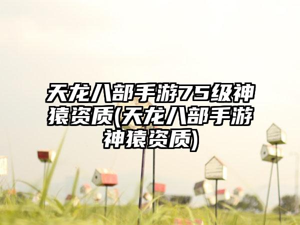天龙八部手游75级神猿资质(天龙八部手游神猿资质)