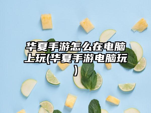 华夏手游怎么在电脑上玩(华夏手游电脑玩)