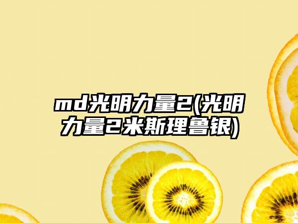 md光明力量2(光明力量2米斯理鲁银)