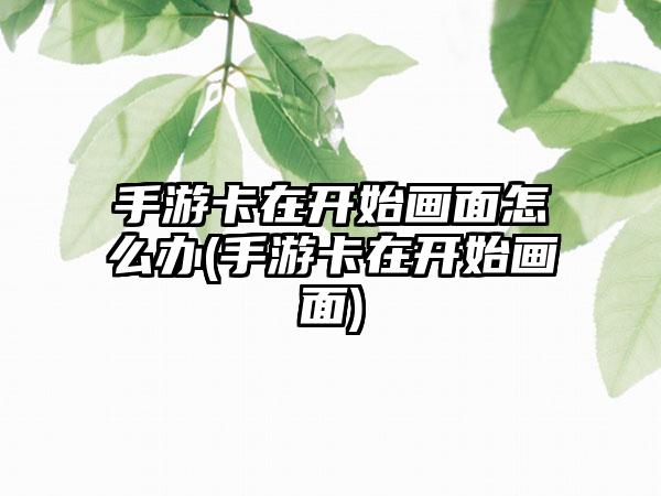 手游卡在开始画面怎么办(手游卡在开始画面)