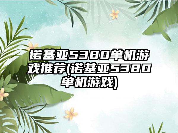 诺基亚5380单机游戏推荐(诺基亚5380单机游戏)