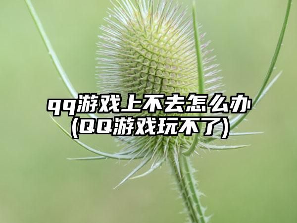 qq游戏上不去怎么办(QQ游戏玩不了)