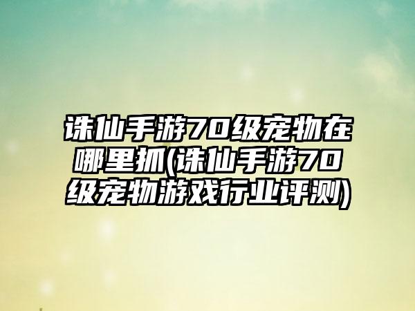 诛仙手游70级宠物在哪里抓(诛仙手游70级宠物游戏行业评测)