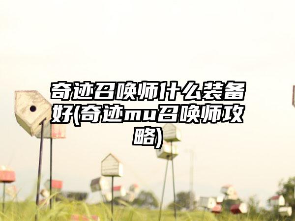 奇迹召唤师什么装备好(奇迹mu召唤师攻略)