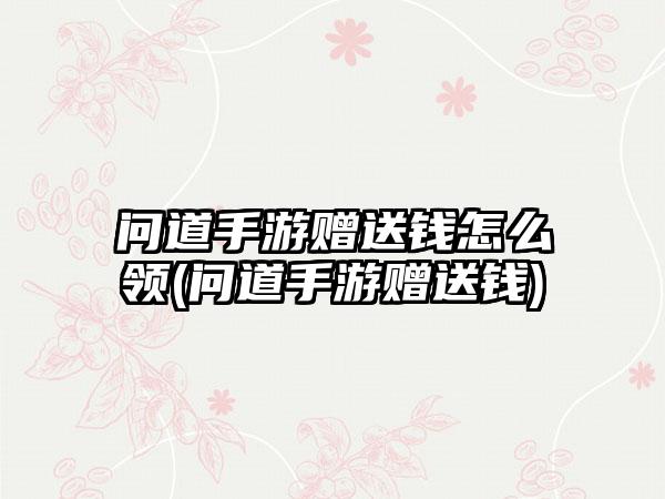 问道手游赠送钱怎么领(问道手游赠送钱)