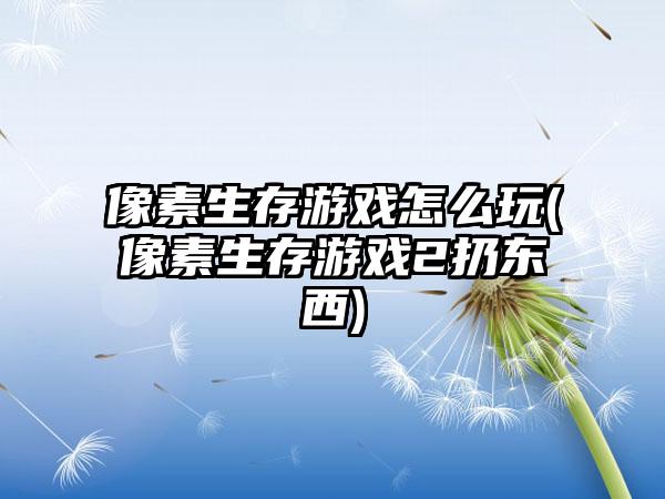 像素生存游戏怎么玩(像素生存游戏2扔东西)