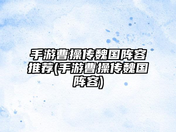 手游曹操传魏国阵容推荐(手游曹操传魏国阵容)