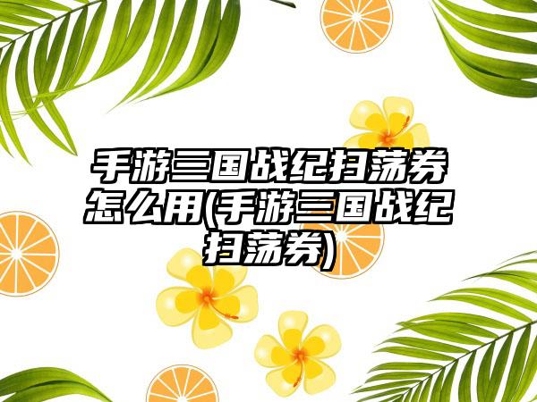 手游三国战纪扫荡券怎么用(手游三国战纪扫荡券)