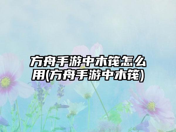 方舟手游中木筏怎么用(方舟手游中木筏)