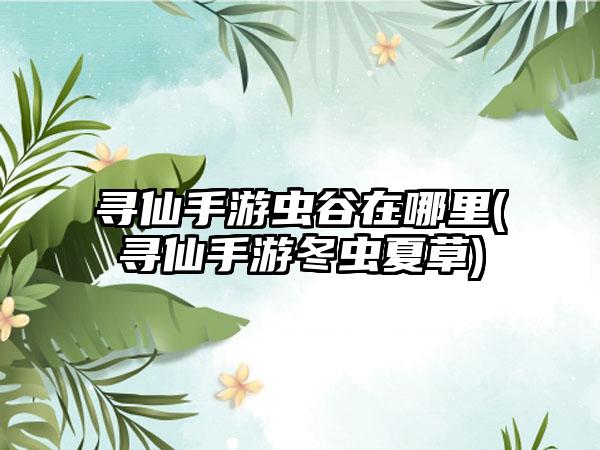 寻仙手游虫谷在哪里(寻仙手游冬虫夏草)