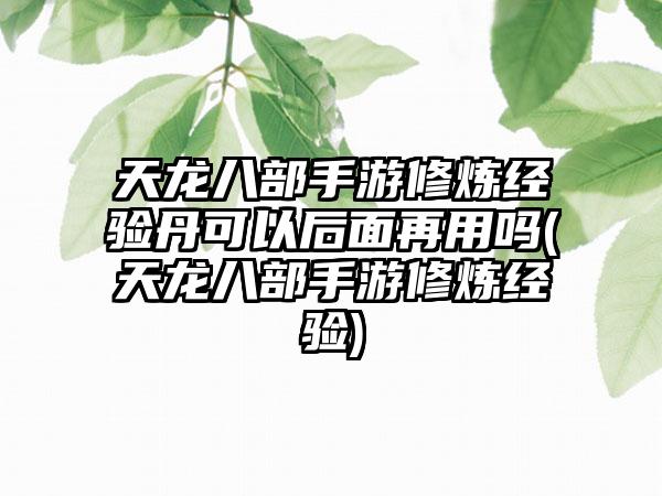 天龙八部手游修炼经验丹可以后面再用吗(天龙八部手游修炼经验)