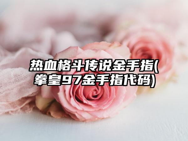 热血格斗传说金手指(拳皇97金手指代码)