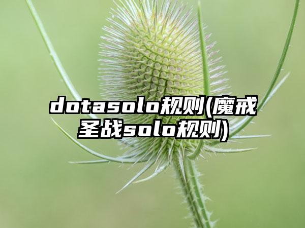 dotasolo规则(魔戒圣战solo规则)