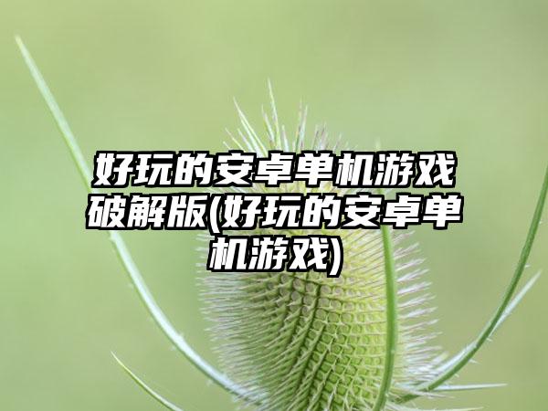 好玩的安卓单机游戏破解版(好玩的安卓单机游戏)