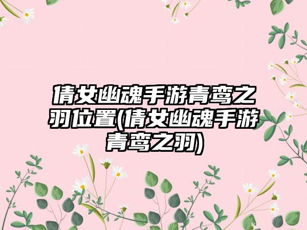 倩女幽魂手游青鸾之羽位置(倩女幽魂手游青鸾之羽)