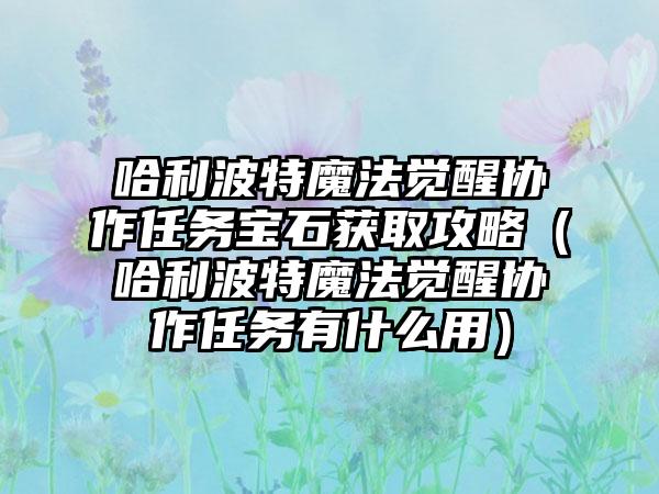 哈利波特魔法觉醒协作任务宝石获取攻略（哈利波特魔法觉醒协作任务有什么用）