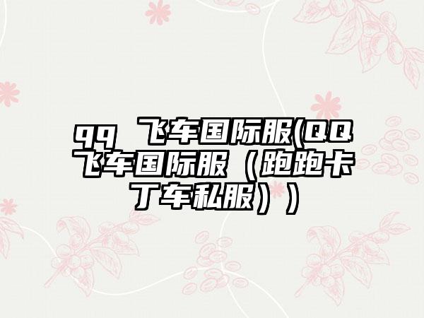 qq 飞车国际服(QQ飞车国际服（跑跑卡丁车私服）)