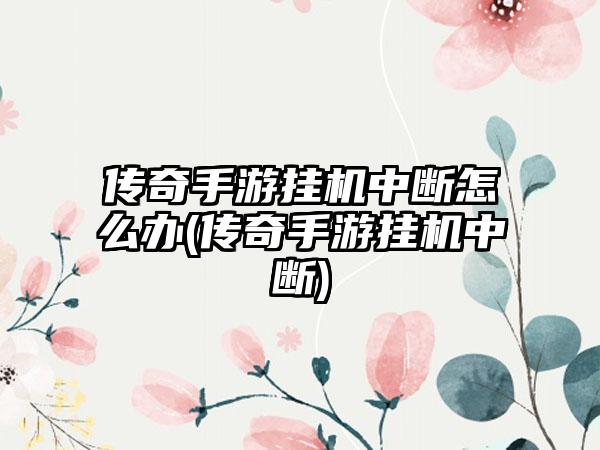 传奇手游挂机中断怎么办(传奇手游挂机中断)