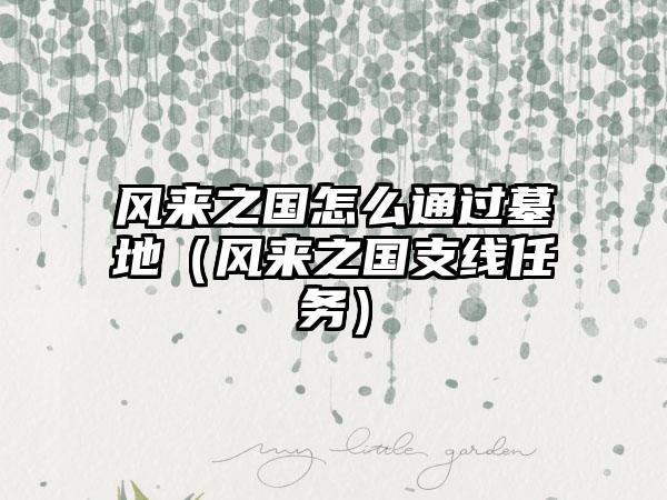 风来之国怎么通过墓地（风来之国支线任务）