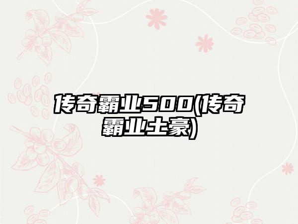 传奇霸业500(传奇霸业土豪)