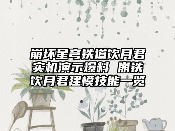 崩坏星穹铁道饮月君实机演示爆料 崩铁饮月君建模技能一览