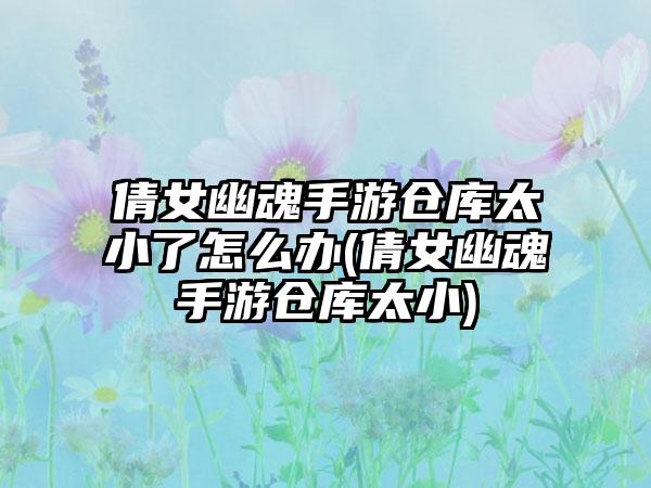 倩女幽魂手游仓库太小了怎么办(倩女幽魂手游仓库太小)