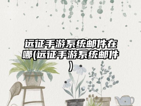 远征手游系统邮件在哪(远征手游系统邮件)