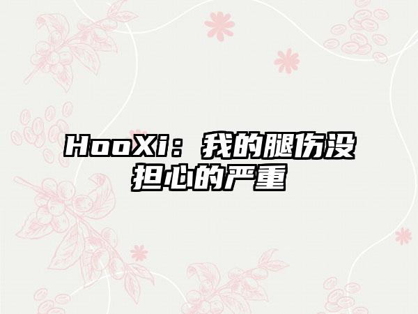 HooXi：我的腿伤没担心的严重
