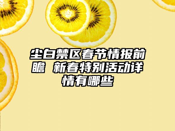 尘白禁区春节情报前瞻 新春特别活动详情有哪些