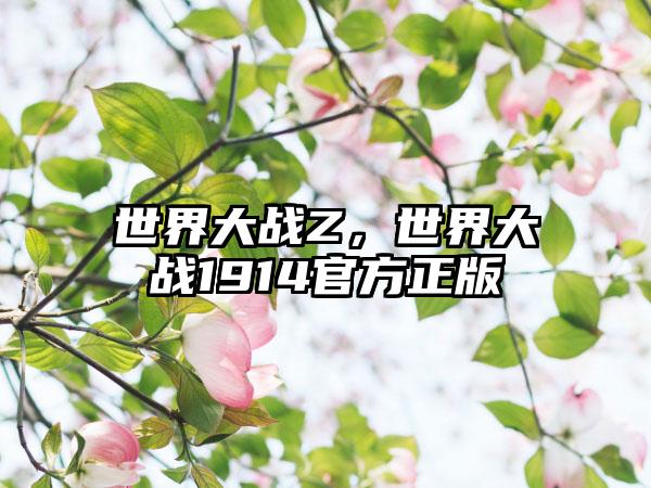 世界大战Z，世界大战1914官方正版