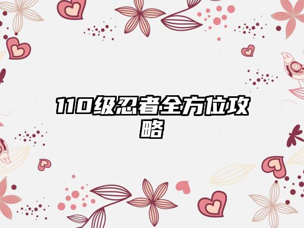 110级忍者全方位攻略