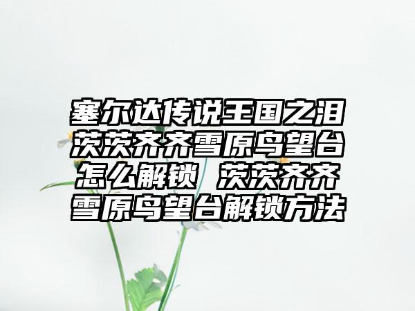 塞尔达传说王国之泪茨茨齐齐雪原鸟望台怎么解锁 茨茨齐齐雪原鸟望台解锁方法