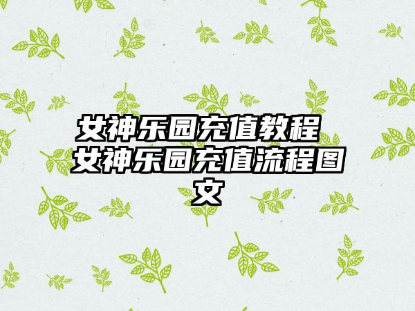 女神乐园充值教程 女神乐园充值流程图文