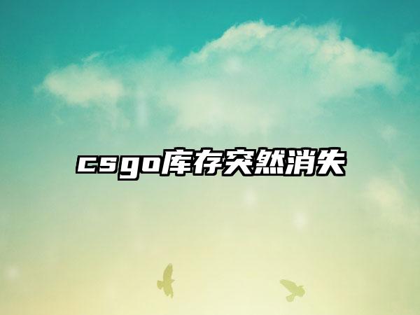 csgo库存突然消失