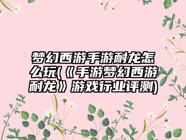 梦幻西游手游耐龙怎么玩(《手游梦幻西游耐龙》游戏行业评测)