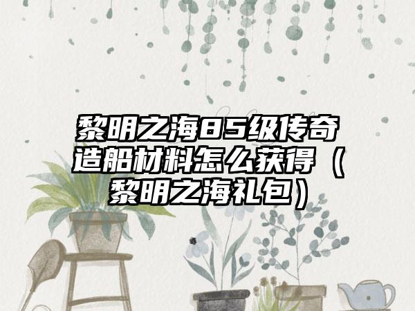 黎明之海85级传奇造船材料怎么获得（黎明之海礼包）