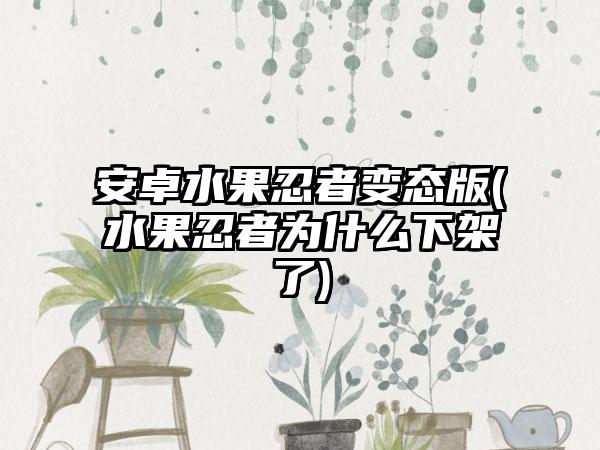 安卓水果忍者变态版(水果忍者为什么下架了)