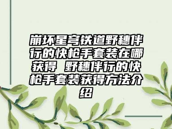 崩坏星穹铁道野穗伴行的快枪手套装在哪获得 野穗伴行的快枪手套装获得方法介绍