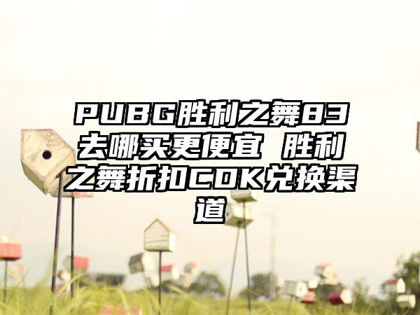 PUBG胜利之舞83去哪买更便宜 胜利之舞折扣CDK兑换渠道