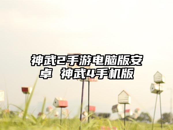 神武2手游电脑版安卓 神武4手机版