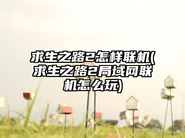 求生之路2怎样联机(求生之路2局域网联机怎么玩)