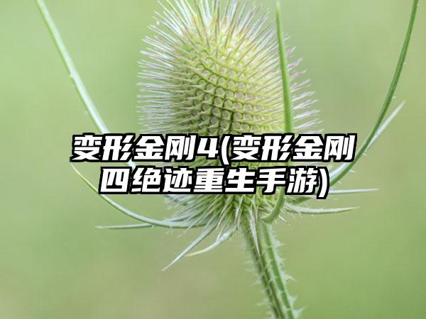 变形金刚4(变形金刚四绝迹重生手游)