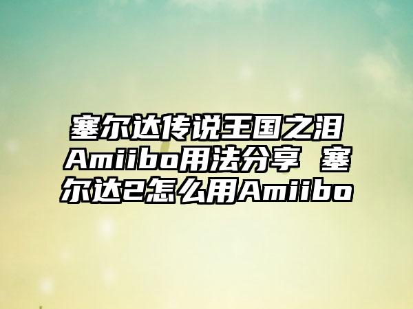 塞尔达传说王国之泪Amiibo用法分享 塞尔达2怎么用Amiibo