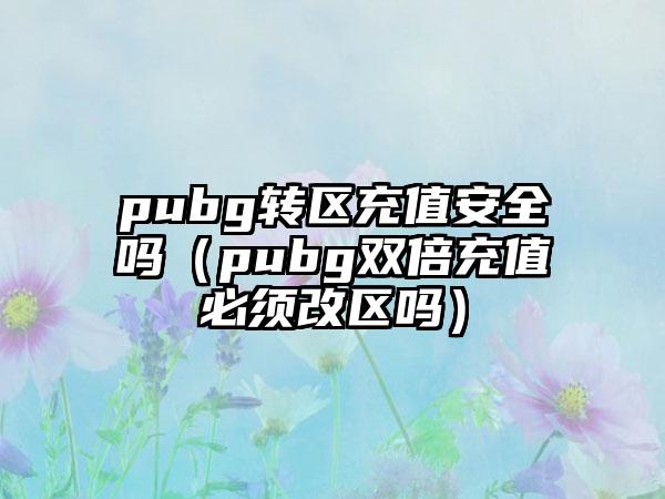 pubg转区充值安全吗（pubg双倍充值必须改区吗）
