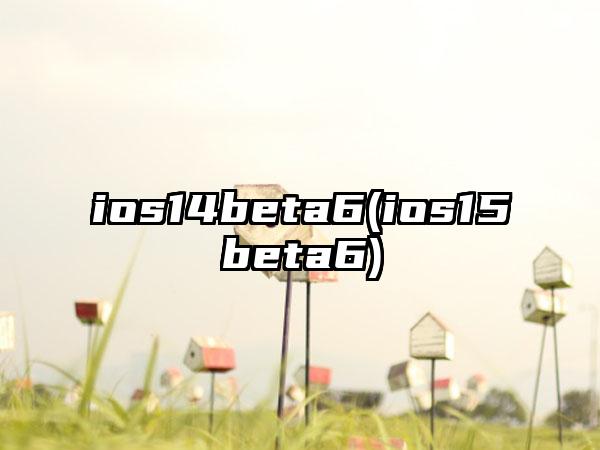 ios14beta6(ios15beta6)