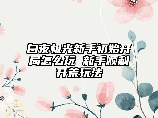 白夜极光新手初始开局怎么玩 新手顺利开荒玩法