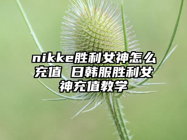 nikke胜利女神怎么充值 日韩服胜利女神充值教学