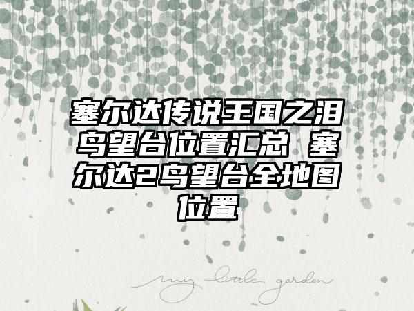 塞尔达传说王国之泪鸟望台位置汇总 塞尔达2鸟望台全地图位置